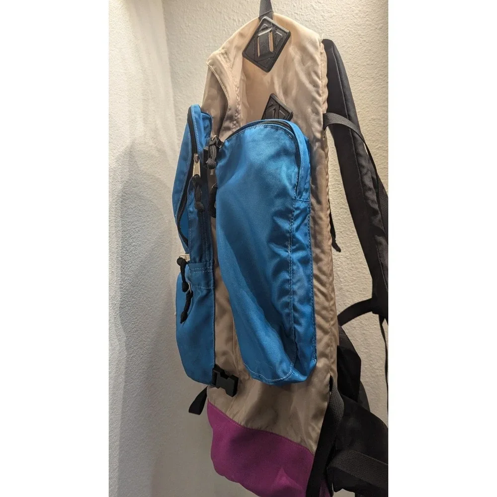 Vintage Kelty  Snipe Backpack Blue Pink Hiking Daypack 90s Korea